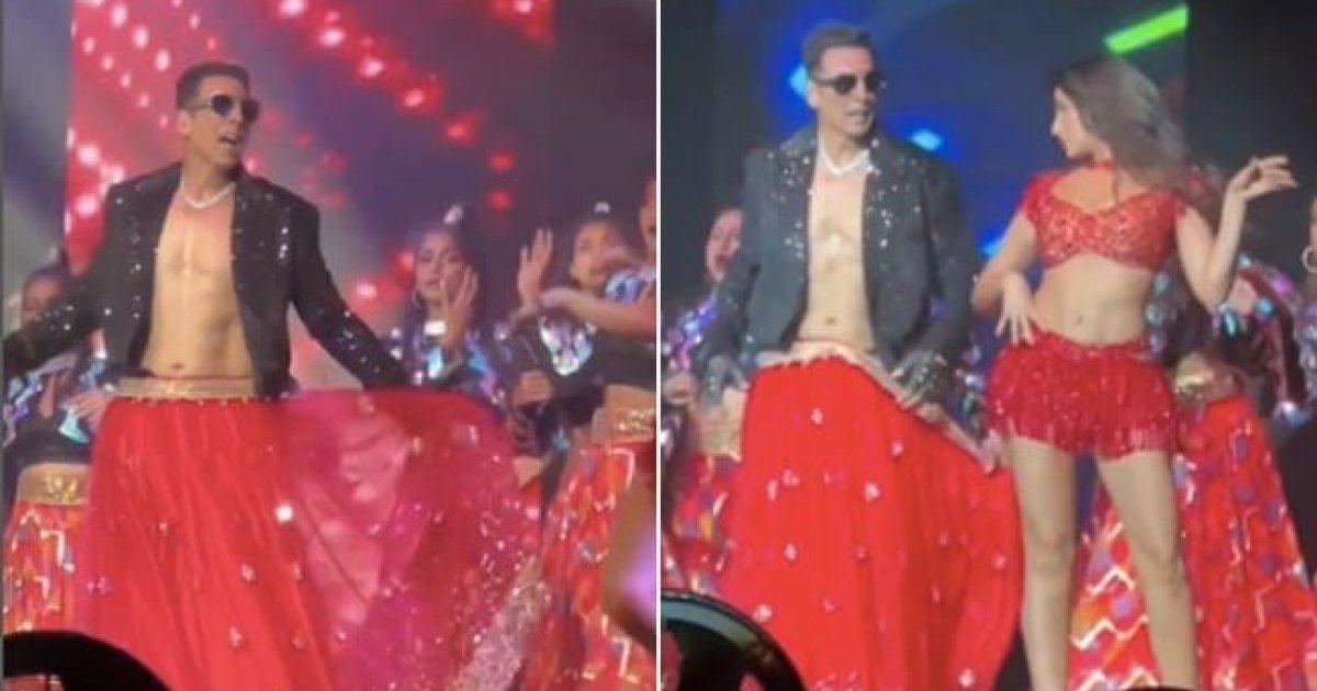 Akshay Kumar Wears Lehenga Sets Dance Stage On Fire With Nora Fatehi 4411