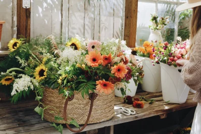 Create a wintertime flower arrangement