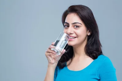 If you overeat, instead of gulping down all the water, drink little amount of water from time to time.