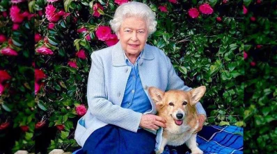 Queen with her corgi