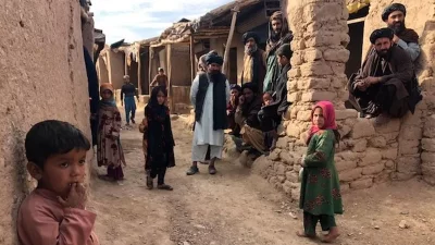 The men in this area outside Herat are struggling to find work. Photo: BBC