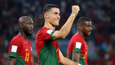 Portugal team celebrates after winning