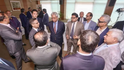 Pranay Verma exchanging plesantry with guests. 