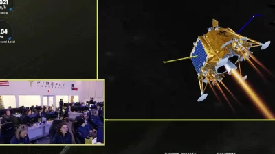Spacecraft towards moon.